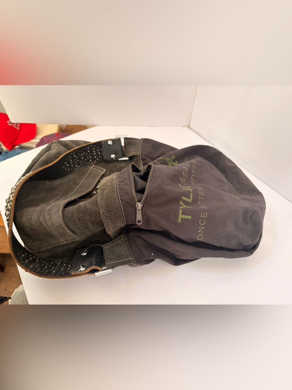 Tylie Malibu Grey Suede Hobo with Studded Strap - Picture 13 of 15